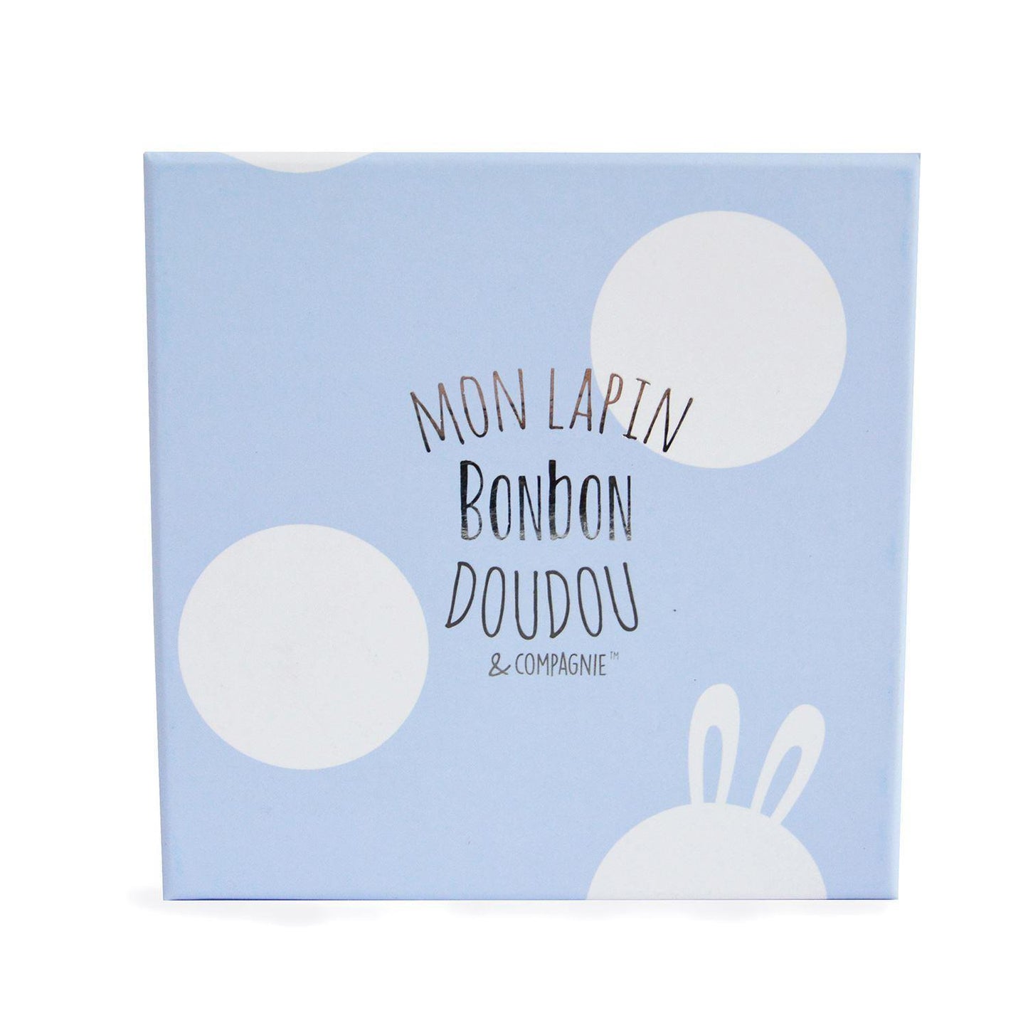 Coffret cadeau naissance chaussons lapin bleu avec hochet - 0/6 mois