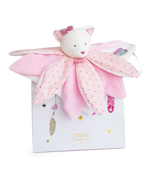 Doudou pétales Chat rose- Attrape-rêves - 26 cm