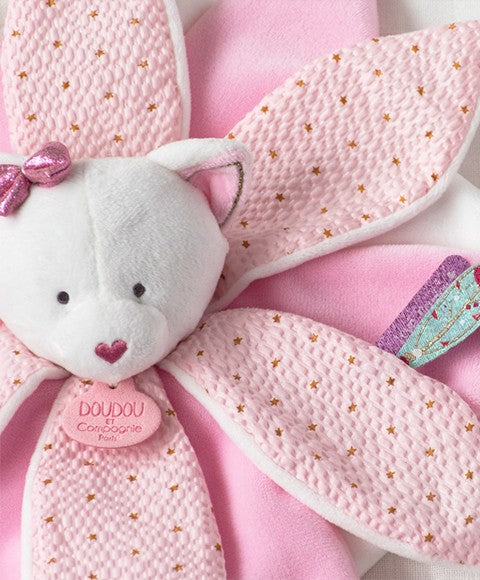 Doudou pétales Chat rose- Attrape-rêves - 26 cm