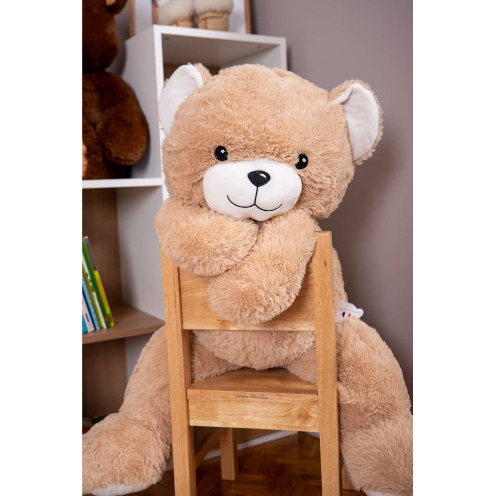 Peluche géante Ours Gaston beige 120cm - Made in France