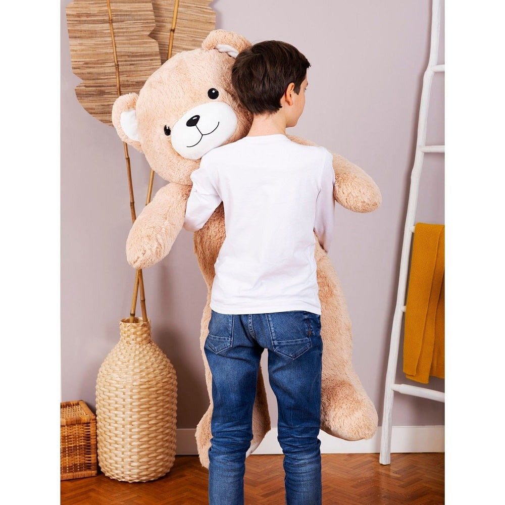 Peluche géante Ours Gaston beige 120cm - Made in France