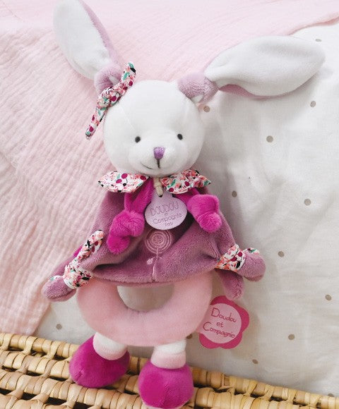 DOUDOU Cerise le lapin Hochet anneau